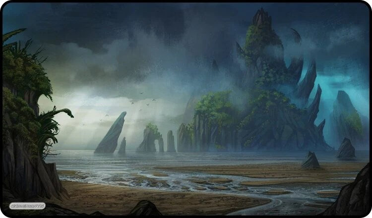 GamerMats Playmat - Magic Island (Premium Black Stitched)