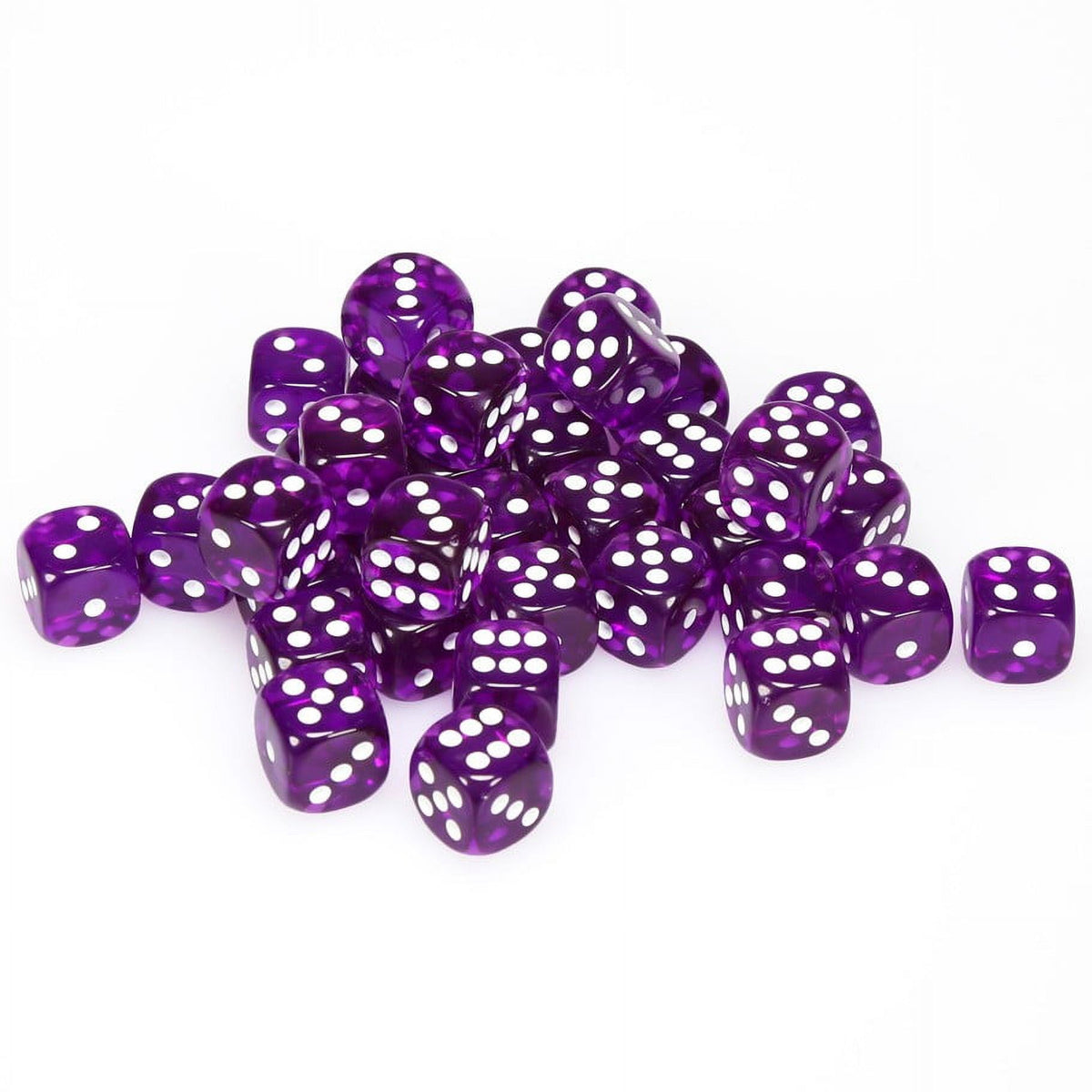 Chessex CHX23807 Dice-Translucent: 36D6 Set  Purple/White
